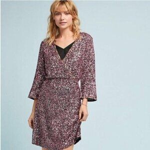 Anthropologie by Varun Bahl Sequined Wrap Dress‎ - Size 6